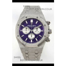 Royal Oak Chrono 26331 Frosted White Gold Purple Dial Super Clone Watch 