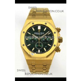 Royal Oak Chrono 26331 Yellow Gold Green Dial Super Clone Watch 