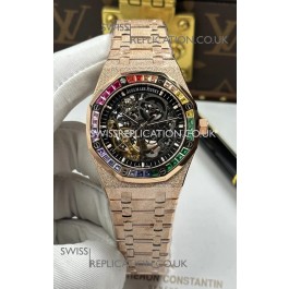 Royal Oak Openworked 15412OR Frosted Rose Gold Super Clone Watch