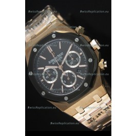 Audemars Piguet Royal Oak Rose Gold in Black Ceramic Dial - 1:1 Mirror Replica