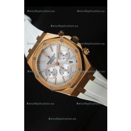Audemars Piguet Royal Oak Chronograph Watch in Yellow Gold in Polished White Dial