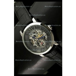 Cartier Ronde de Japanese Replica Watch in Skelton Grey Dial