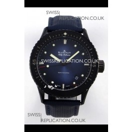 Blancpain Fifty Fathoms Ceramic Case Leather Strap Blue Dial Super Clone Watch 
