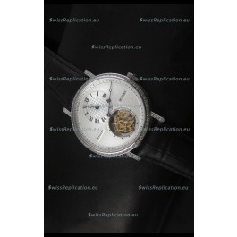 Breguet Classique Tourbillon Swiss Replica Watch in Stainless Steel with Diamonds Bezel