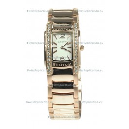 Bvlgari Rettangolo Japanese Replica Rose Gold Watch