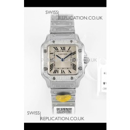 Cartier Santos Swiss Quartz 27MM Steel Dial Super Clone Watch