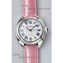 Cle De Cartier 40MM Automatic Super Clone Watch Pink Strap