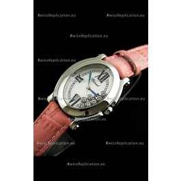 Chopard Happy Sport Swiss Replica Watch in Pink Strap