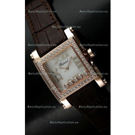 Chopard Happy Sport Swiss Replica Watch in Brown Strap
