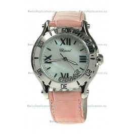 Chopard Happy Sport Diamonds Edition Replica Watch in Pink Strap