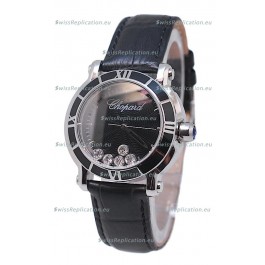 Chopard Happy Sport Star Shaped Diamonds Swiss Watch in Black Dial