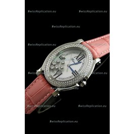 Chopard Happy Sport Swiss Replica Watch in Pink Strap