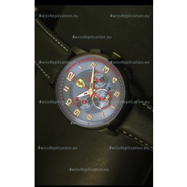 Scuderia Ferrari Heritage Chronograph Watch in Blue Dial Black Steel Case