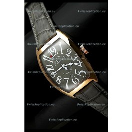Franck Muller Black Casa Japanese Replica Watch in Grey Dial