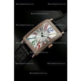 Franck Muller Long Island Japanese Replica Watch in White Dial