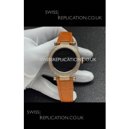 Franck Muller Double Mystery Swiss Quartz Watch in Gold Diamonds Casing
