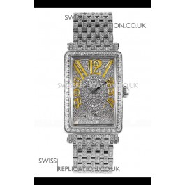 Franck Muller Long Island Stainless Steel Diamonds Swiss Replica Watch 