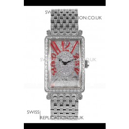 Franck Muller Long Island Stainless Steel Diamonds Swiss Replica Watch 