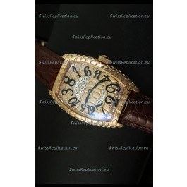 Franck Muller Casablanca Gold Croco Watch in Gold Case
