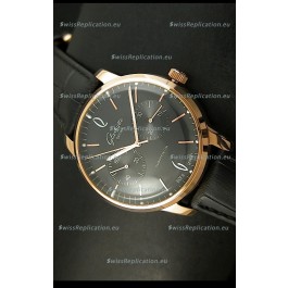 Glashuette Senator Japanese Replica Watch in 18K Pink Gold Case