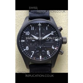 IWC PILOT'S Chronograph Ceramic Black Dial Super Clone Watch 