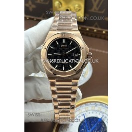 IWC Ingenieur Rose Gold Black Dial Super Clone Watch 
