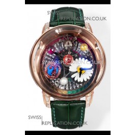 Jacob & CO Astronomia G-Dragon Rose Gold Green Strap Tourbillon Swiss Replica Watch