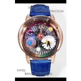 Jacob & CO Astronomia G-Dragon Rose Gold Blue Strap Tourbillon Swiss Replica Watch