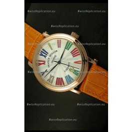 Franck Muller Master of Complications Liberty Japanese Replica Watch in Pink Gold Case