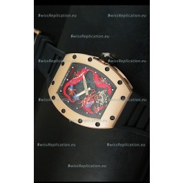 Richard Mille RM057 Tourbillon Jackie Chan Swiss Replica Watch in Pink Gold