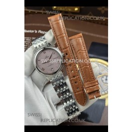 Omega De Ville Automatic 34MM Sandblasted Pink Dial Super Clone Watch 