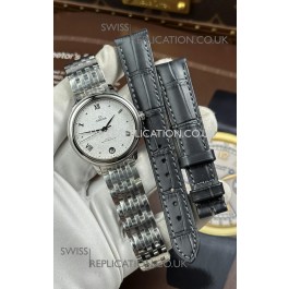 Omega De Ville Automatic 34MM White Dial Steel Case Super Clone Watch 