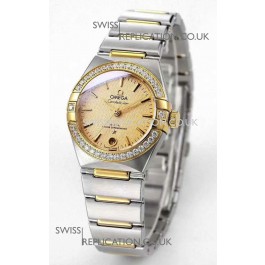 Omega Constellation 29MM Two Tone Yellow Gold Dial Automatic Super Clone Watch 