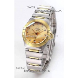 Omega Constellation 29MM Two Tone Yellow Gold Dial Automatic Super Clone Watch 