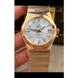 Omega Constellation 38MM Rose Gold Steel Dial Super Clone Watch 