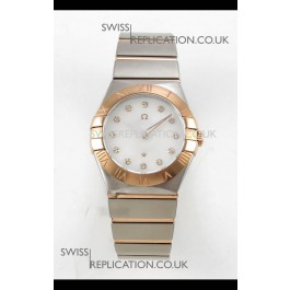 Omega Constellation 28MM Two Tone Rose Gold Pearl Dial QUARTZ Super Clone Watch 