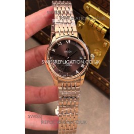 Omega De-Ville Rose Gold Brown Roman Dial 41MM Super Clone Watch 