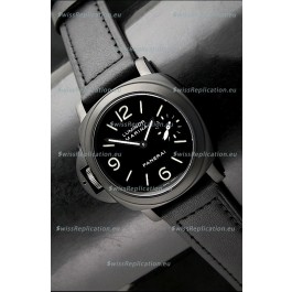 Panerai Luminor Marina Left Hand Wind PVD Swiss Watch - Leather Strap