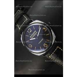 Panerai Radiomir PAM604 3 Days DLC Coated Swiss Watch with Unitas Movement