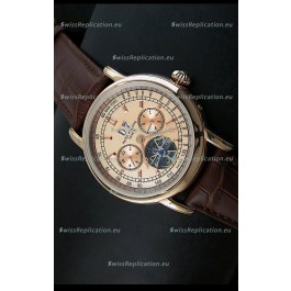 Patek Philippe Complications Tourbillon Japanese Replica Watch in Pink Gold