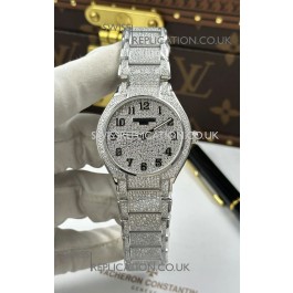 Patek Philippe Twenty-4 Diamonds Paved Stainless Steel Super Clone Watch 