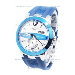Ulysse Nardin Executive Dual Time Japanese Replica Watch in Persian Blue Bezel