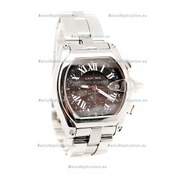 Cartier Roadster Chronograph Swiss Replica Watch in Black Dial
