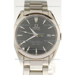 Omega SeaMaster CO AXIAL Swiss Replica Watch in Black Dial