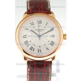 Ronde De Cartier Louis Swiss Replica Pink Gold Watch