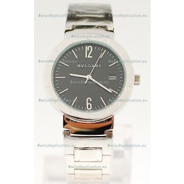 Bvlgari Quartz Japanese Steel Watch in Black Dial