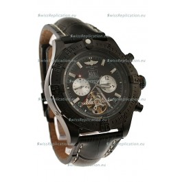 Breitling Chronometre Tourbillon Japanese Replica Watch in Black Strap