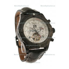 Breitling Chronometre Tourbillon Japanese Replica Watch in White Dial
