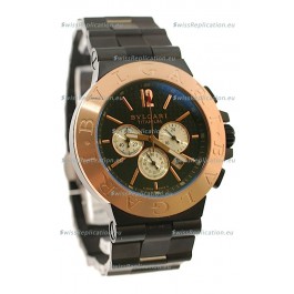 Bvlgari Diagono Mens Scuba japanese Replica PVD Watch