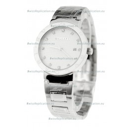 Bvlgari Quartz Japanese Silver Watch in Diamond Markers